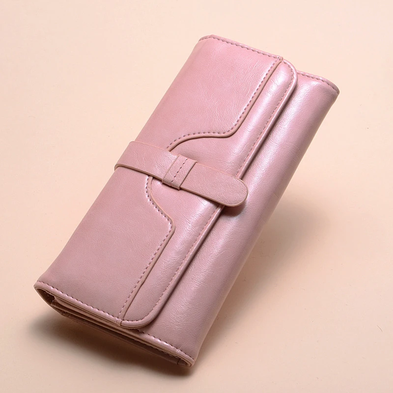 Genuine Leather Women's Long Wallet with RFID Protection - Multi Card Holder & Zipper Coin Pocket, Phone Bag Purse