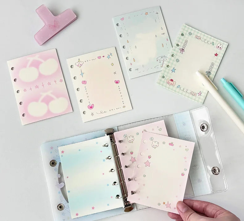 M5 5Holes 60Sheet Loose Leaf Notebook Refill Loosening Index Memo Planning Series Simplified Alien Bookmark Memo Notes