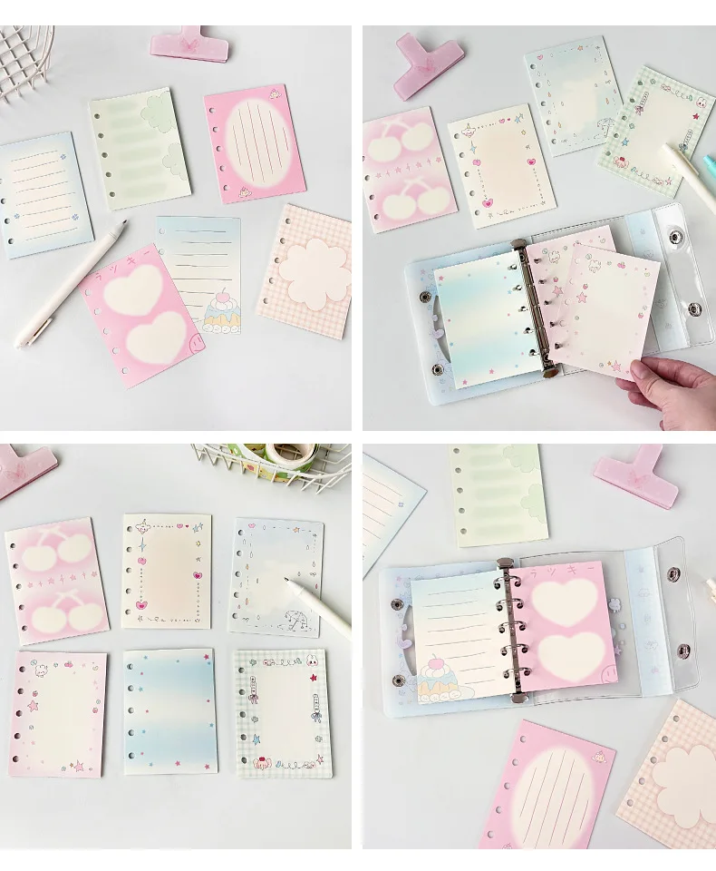 M5 5Holes 60Sheet Loose Leaf Notebook Refill Loosening Index Memo Planning Series Simplified Alien Bookmark Memo Notes