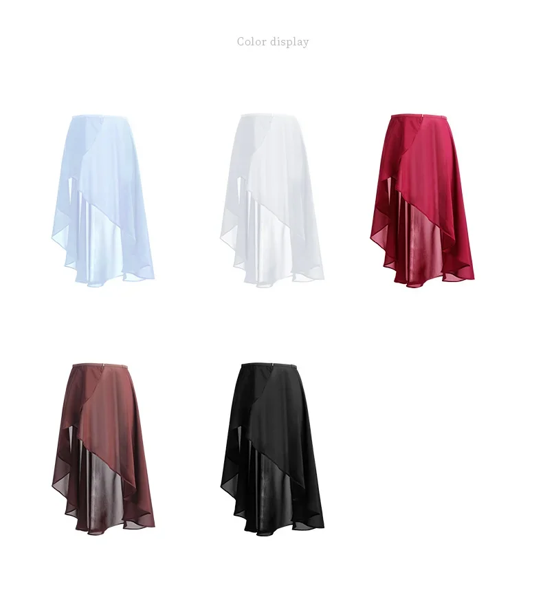 Dance Skirts For Women Chiffon Ballet Skirts Tulle Skirt Black Swimwear Cover Up  Dance Costumes Girls Adult Training Skirts