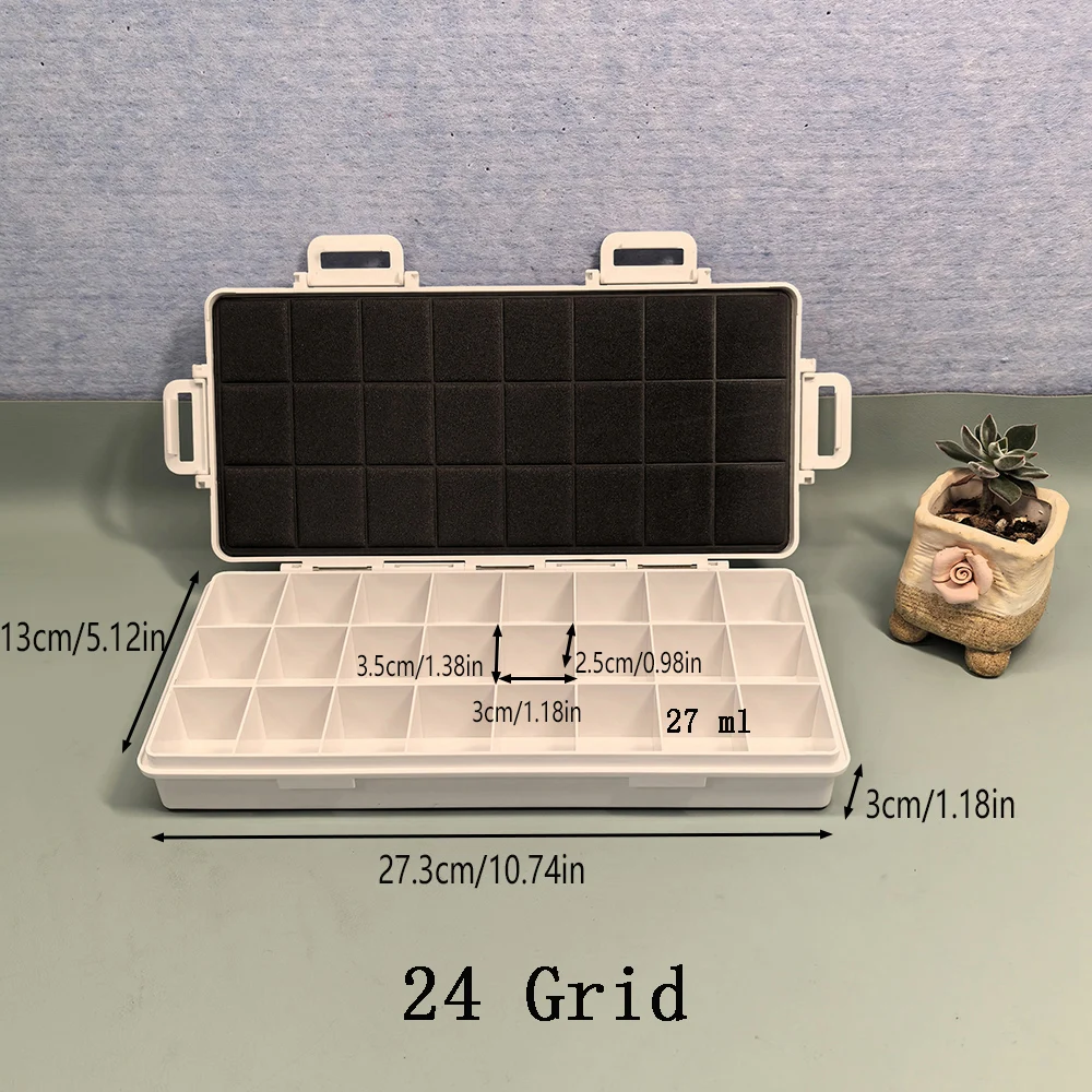 Sealed Moisturizing Paint Box 12/24/36 Grid Oil Pigment Organizer Watercolor Palette Acrylic Paints Storage Art Supplies
