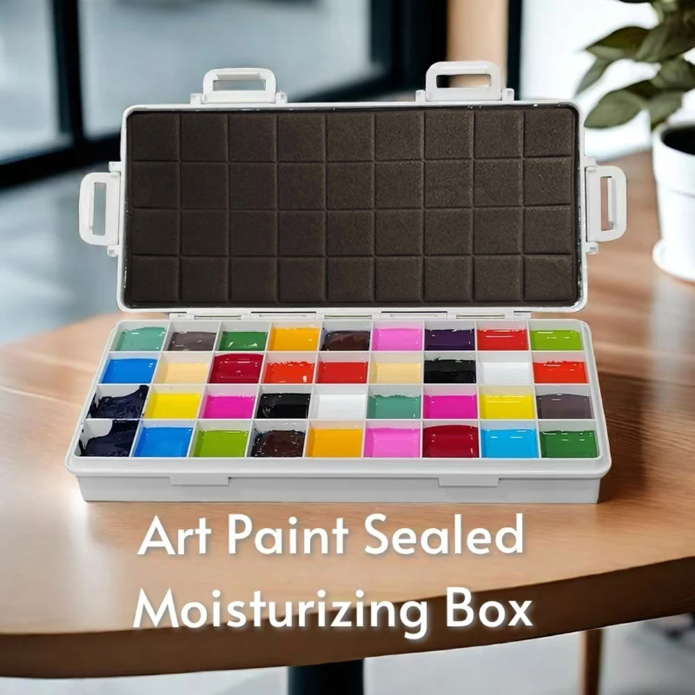 Sealed Moisturizing Paint Box 12/24/36 Grid Oil Pigment Organizer Watercolor Palette Acrylic Paints Storage Art Supplies