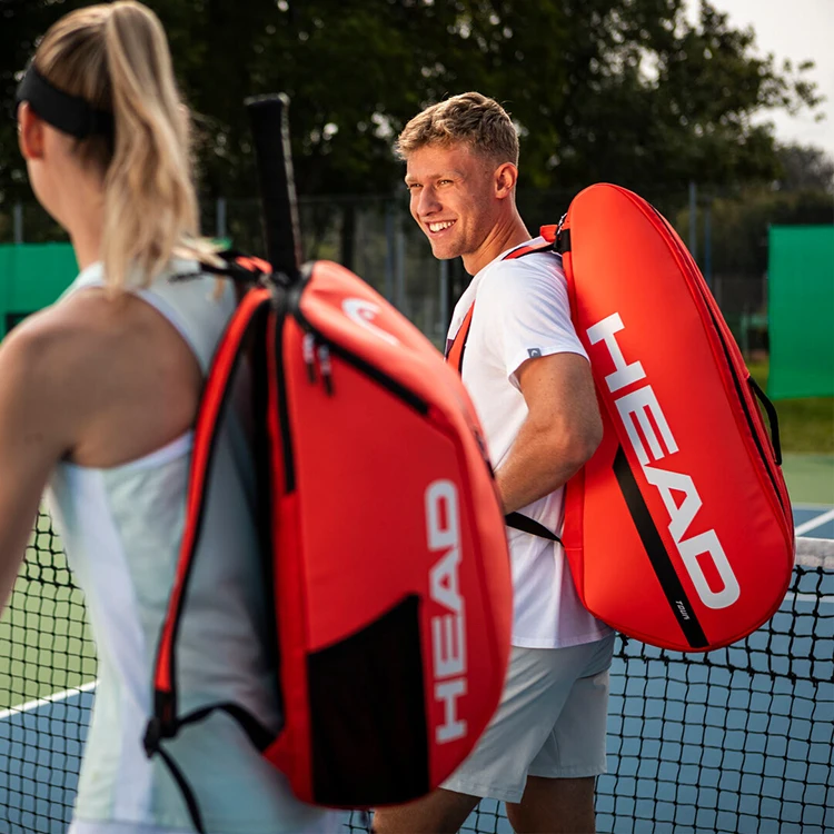 HEAD Tour Black Capacity for 2 Rackets Shoulder Tennis Sports Racket Bag Court Bag With Shoes Compartment Tennis Bag