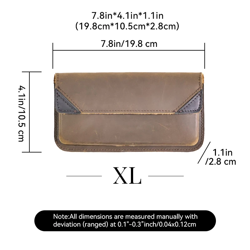 1pcGenuine Leather Waist Bag for Men, Casual Flip Cover, Phone Holster Case with Belt Clip, Mobile Phone Pouch for iPhone 15