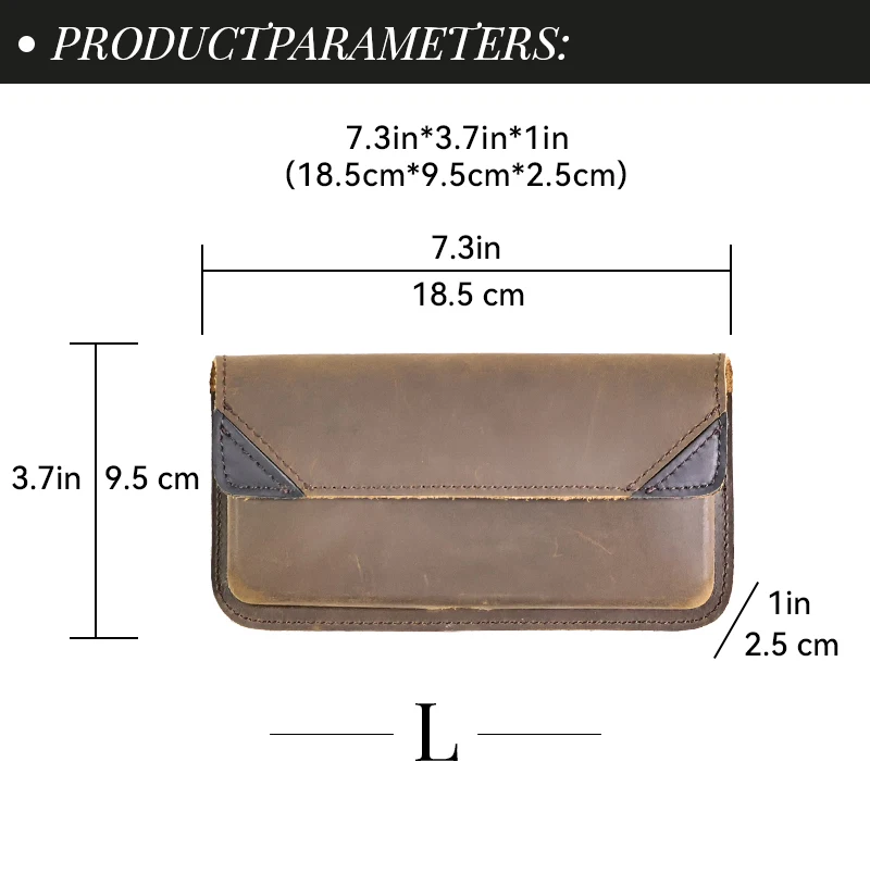 1pcGenuine Leather Waist Bag for Men, Casual Flip Cover, Phone Holster Case with Belt Clip, Mobile Phone Pouch for iPhone 15