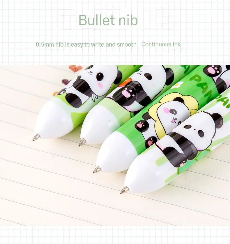 10Pcs/Lot Cute Panda 10 Color Ballpoint Pens Creative Multicolor Writing Pen Student School Stationery Office Supplies Gifts