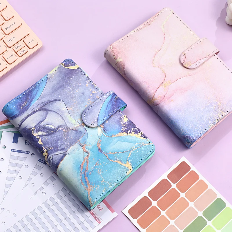 A6 A7 Marble Colorful Money Budget Planner Binder Cover Diary Agenda Planning Paper Cover School Stationery
