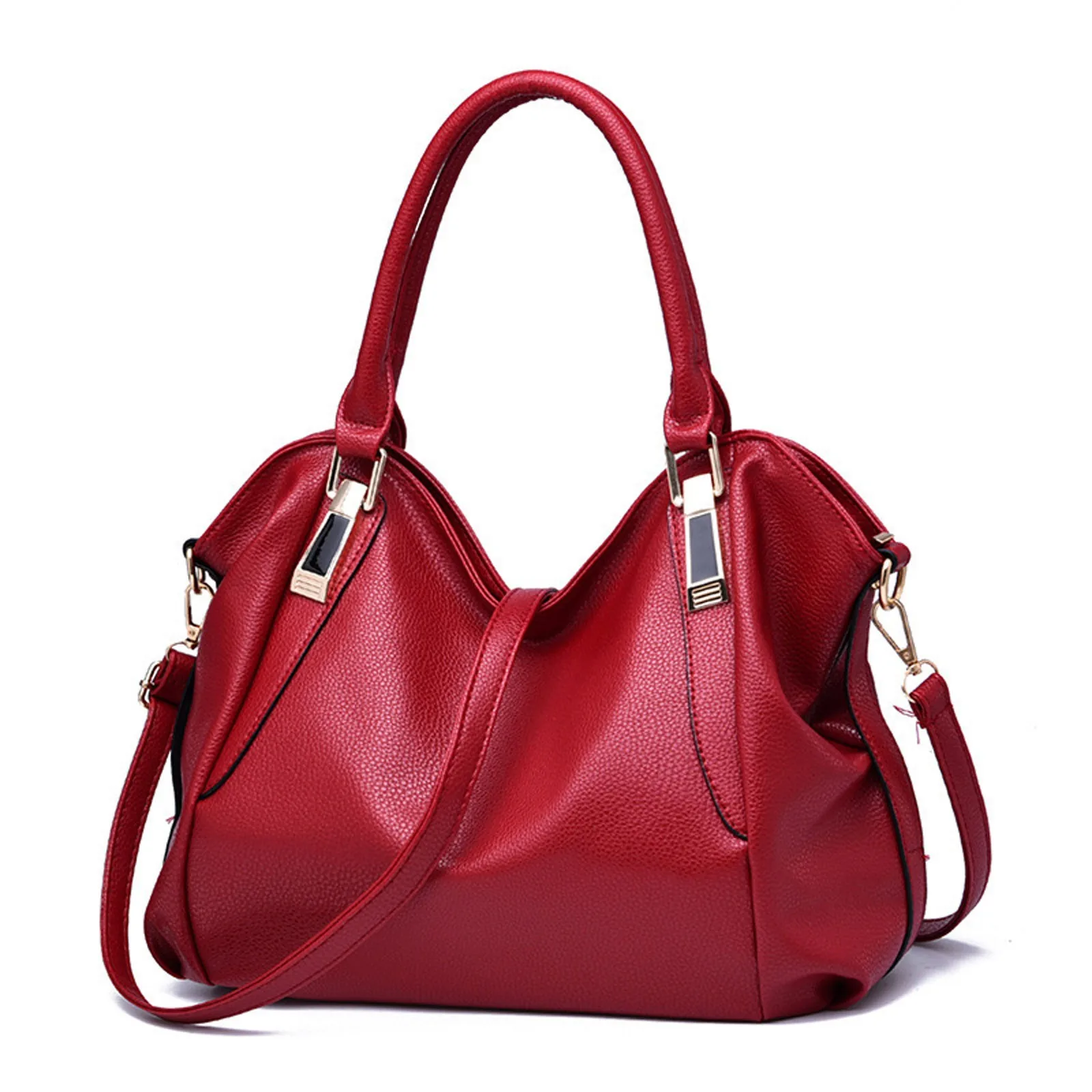 Women'S Fashion Soft Leather Handbag Classic Temperamental Large Capacity Top-Handle Bags Daily One Shoulder Crossbody Bag