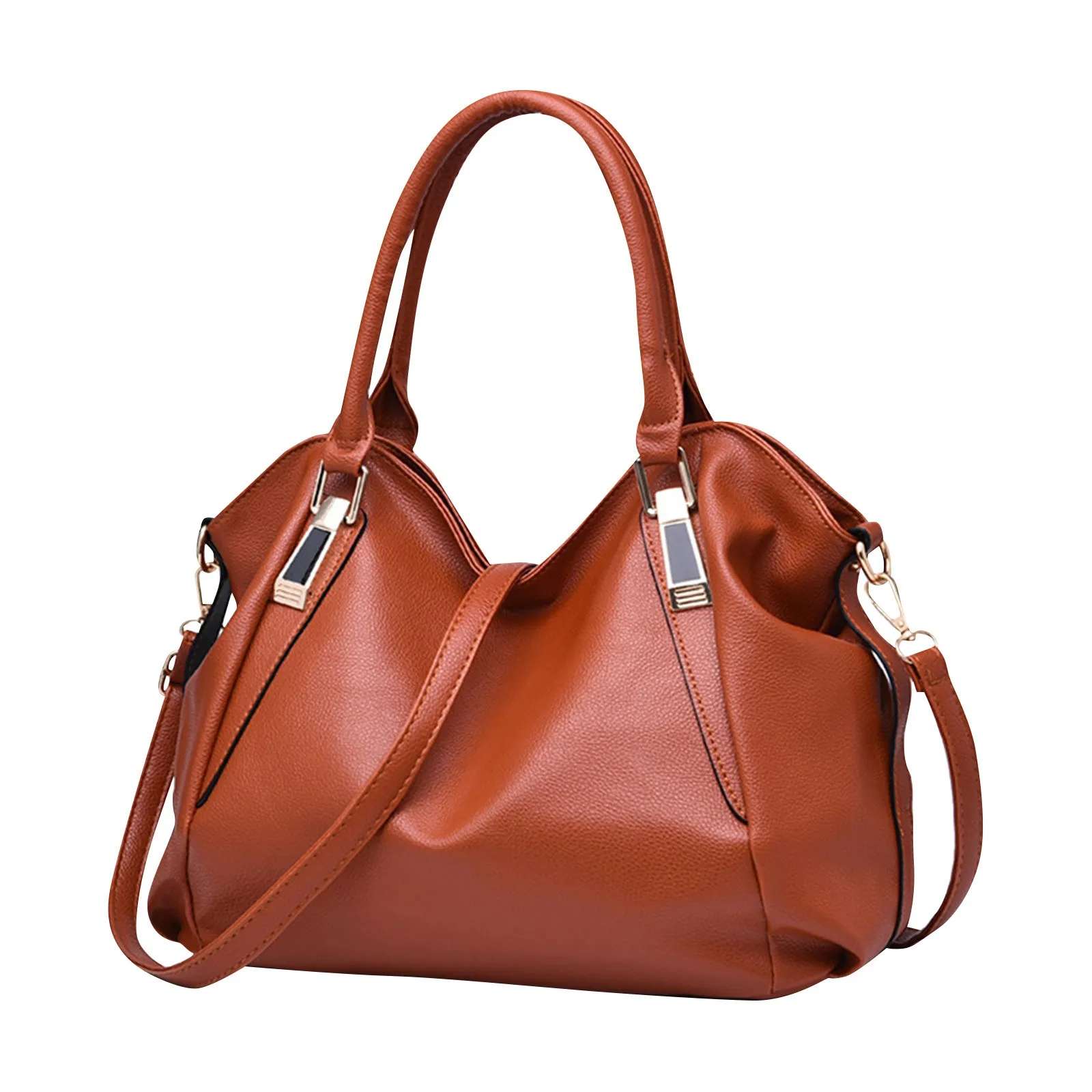 Women'S Fashion Soft Leather Handbag Classic Temperamental Large Capacity Top-Handle Bags Daily One Shoulder Crossbody Bag