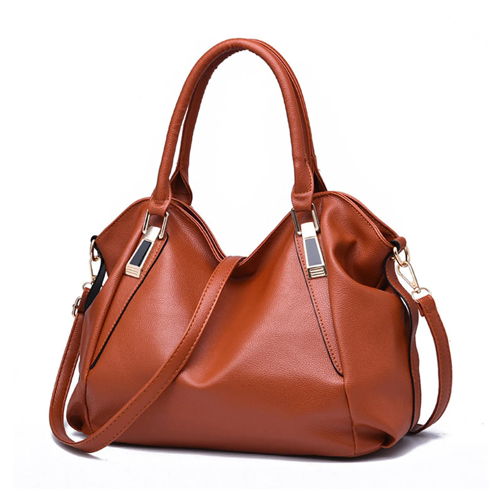 Women'S Fashion Soft Leather Handbag Classic Temperamental Large Capacity Top-Handle Bags Daily One Shoulder Crossbody Bag