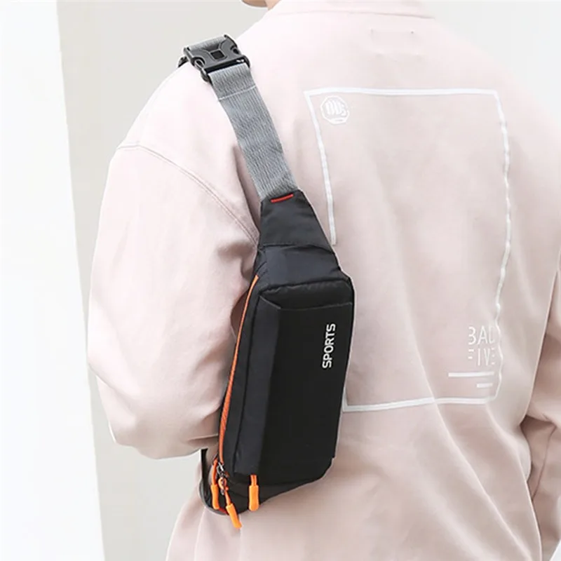 Men's and Women's Universal Models Waist Bag Fashion Crossbody Bags Sports Cell Phone Bags Solid Color Large Capacity Chest Bag