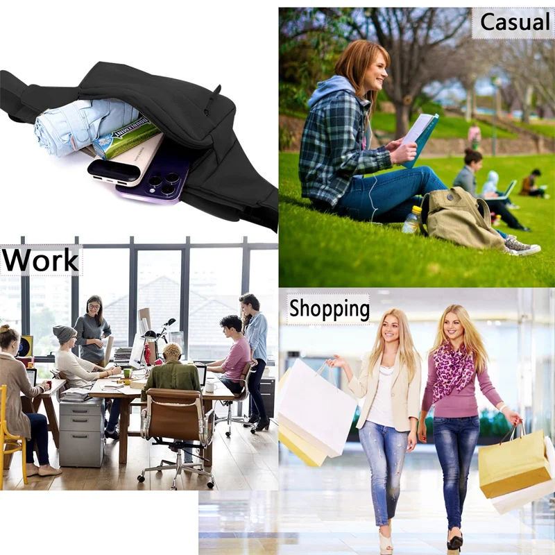 Men's and Women's Universal Models Waist Bag Fashion Crossbody Bags Sports Cell Phone Bags Solid Color Large Capacity Chest Bag