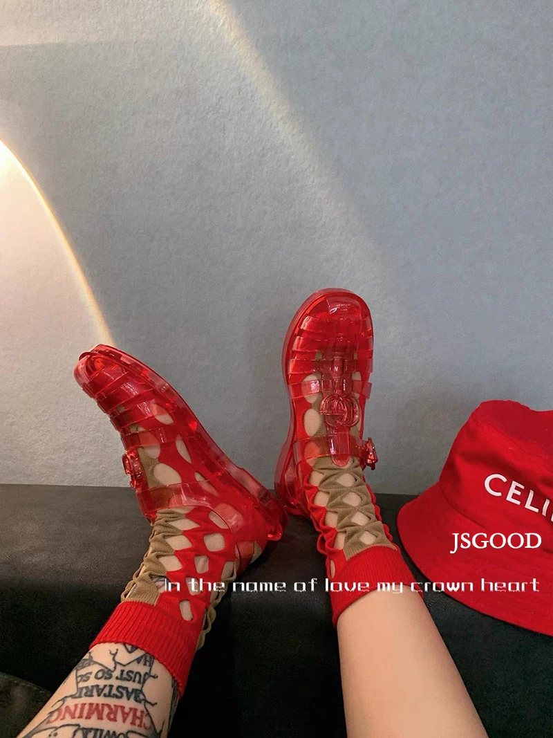 Summer Women's Mid-tube Chic Fashion Hollow Out Mesh Contrasting Colors Cotton Socks Street Soft Japanese Personality Hole Sox
