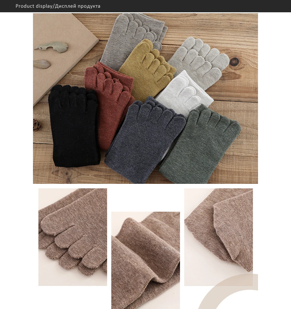 5 Pairs Cotton 5 Finger Short Socks For Woman Girl Solid Sweat-Absorbing Breathable Soft Elastic Harajuku Toe Socks 4 Seasons