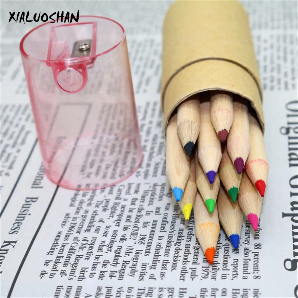Children Drawing Art 12 Colors Pencil Barreled Colored Crayon Pencils School Student Painting Graffiti Pen Art class Supplies