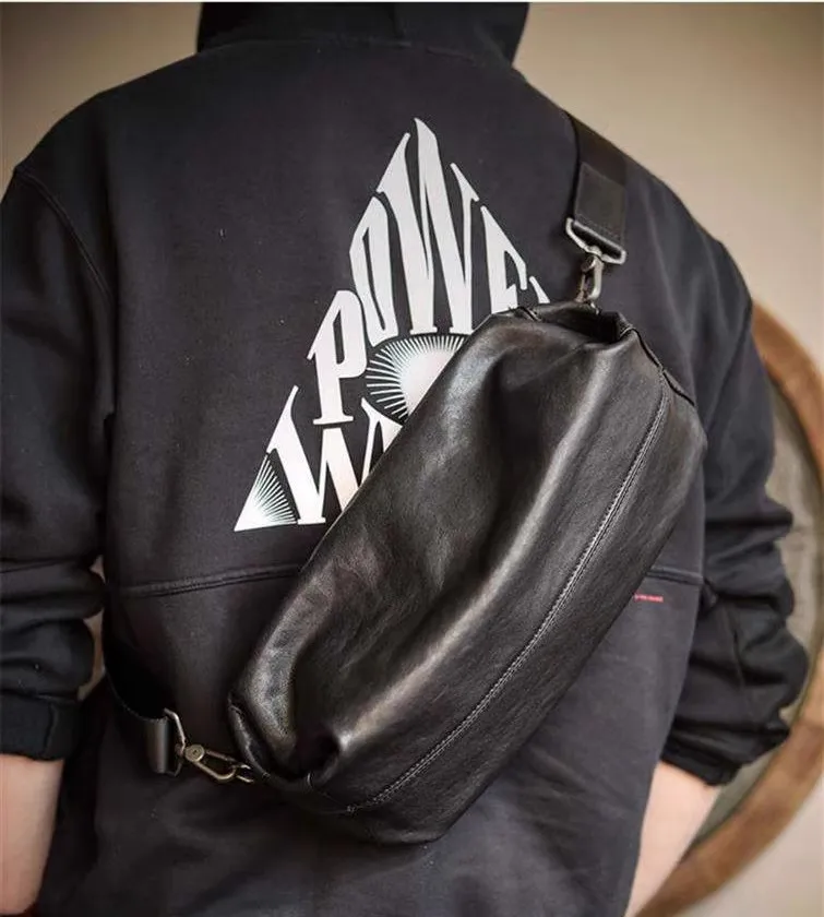 SENOFAN 2025 Original Cowhide Genuine Leather Men's Bags Commuting Leisure Shoulder Crossbody Bag Motorcycle Chest Bag Soft
