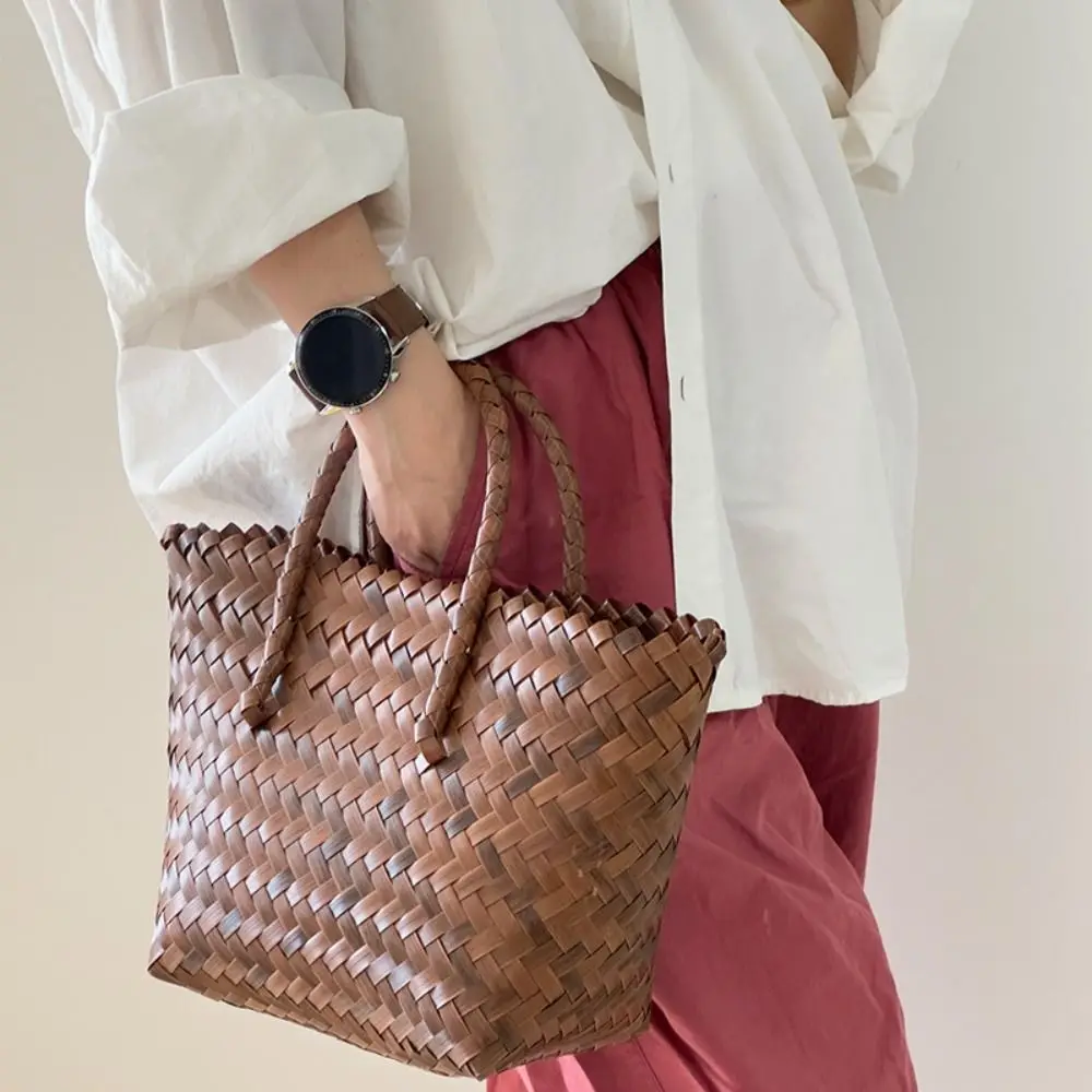 Women Woven Large Capacity Shoulder Bags Crochet Bag Knitting Handbags Female Shopping Tote Bags