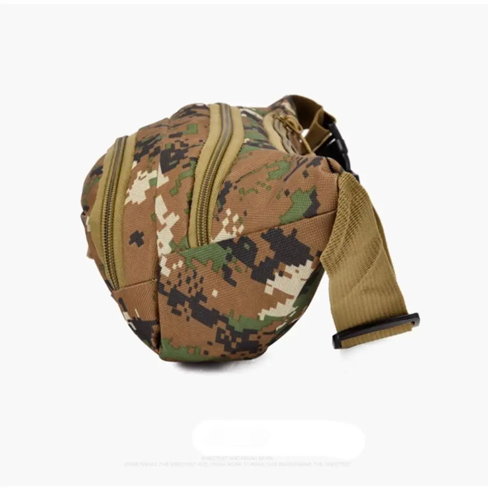 Large Capacity Camouflage Sling Bag Durable Waterproof Multi-layer Outdoor Waist Bag Nylon Fanny Pack