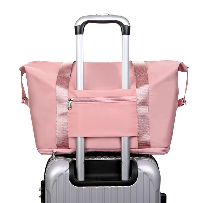 Extendable Women's Large Capacity Storage Luggage Handbag Leisure Travel Duffle Bag Waterproof Nylon Sports and Fitness Handbag