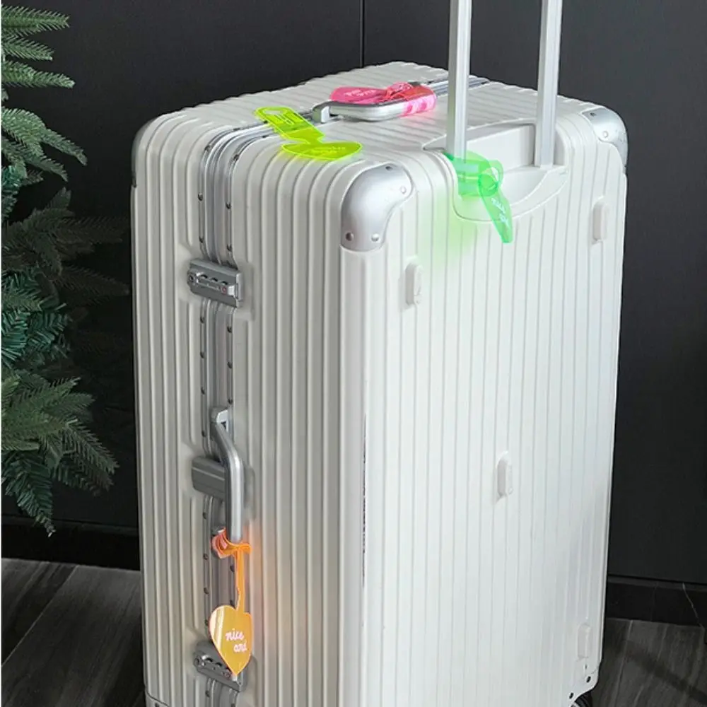 Fluorescent Baggage Tag Portable Anti-lost PVC Suitcase Label Travel Colorful Luggage Tag
