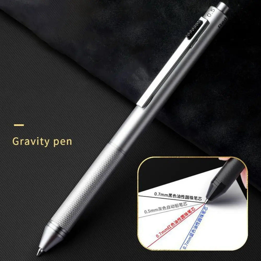 4 in 1 Multi-Function Metal Gravity Sensing Pen Students 3Colors Ballpoint Pen Mechanical Pencil Set Press Gel Pen Signature Pen