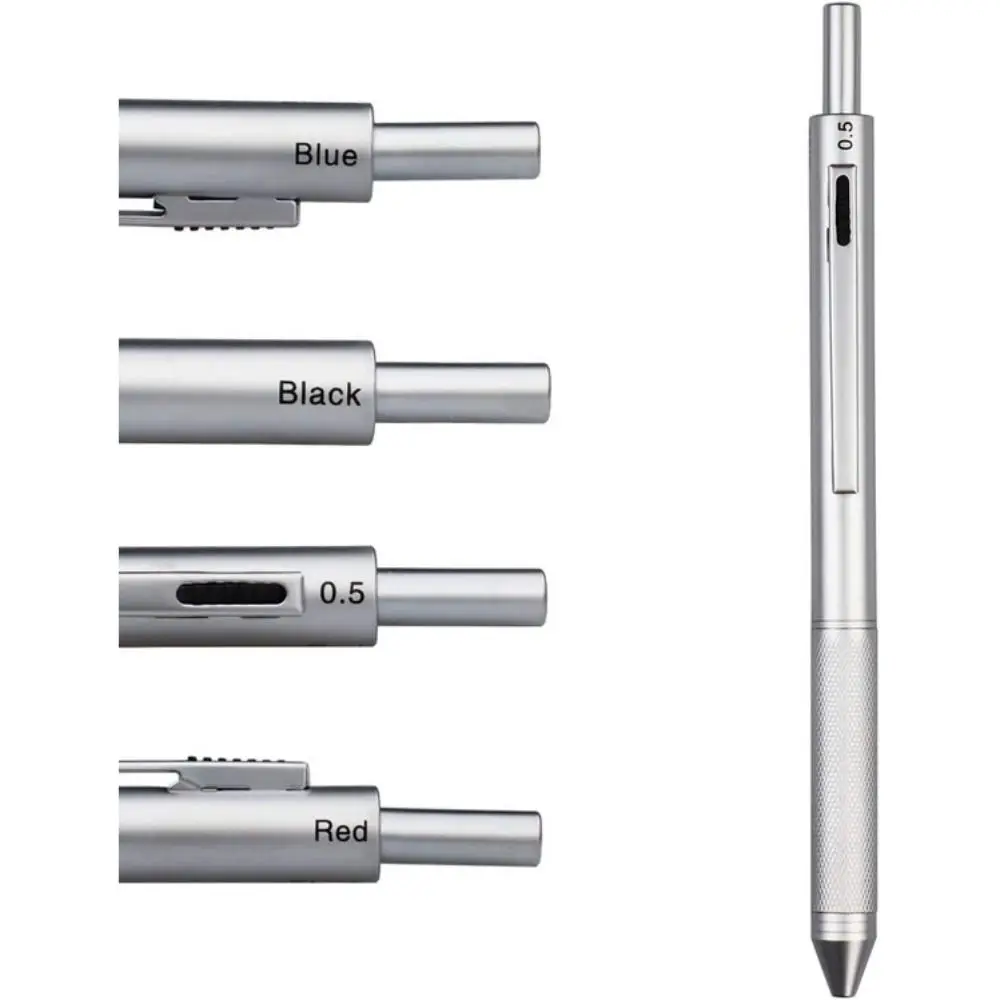 4 in 1 Multi-Function Metal Gravity Sensing Pen Students 3Colors Ballpoint Pen Mechanical Pencil Set Press Gel Pen Signature Pen