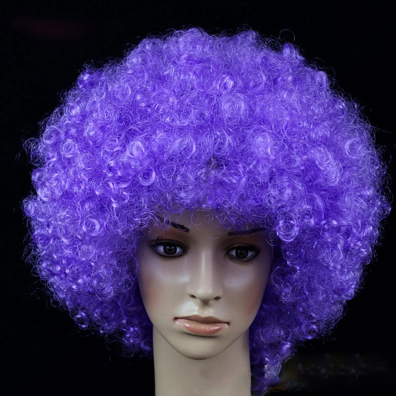Women Curly Cosplay Wig Short Wavy Curly Hair Colorful Synthetic Wig For Daily Party Men Football Fan Wearing Kids Wigs