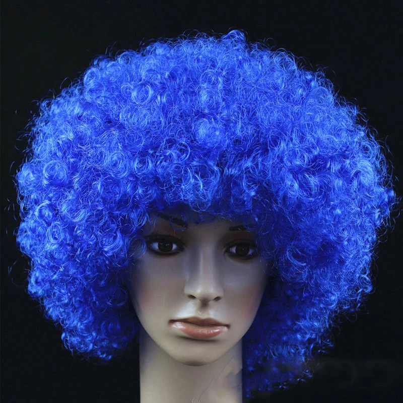 Women Curly Cosplay Wig Short Wavy Curly Hair Colorful Synthetic Wig For Daily Party Men Football Fan Wearing Kids Wigs