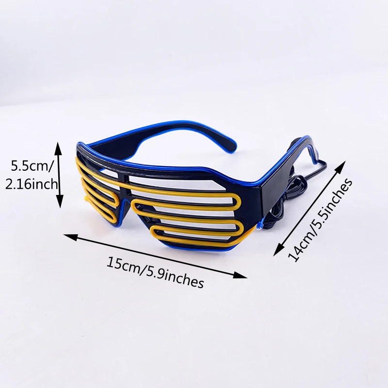 Light Up Flashing Shutter Neon Rave Glasses El Wire LED Sunglasses  Glow DJ Costumes For Happy Bar Night