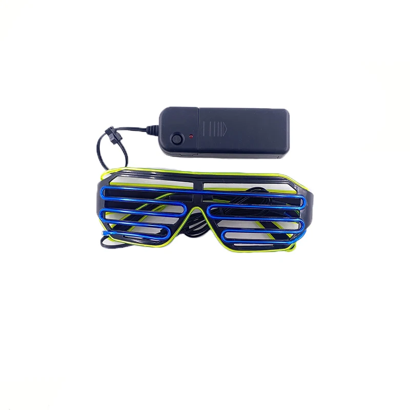 Light Up Flashing Shutter Neon Rave Glasses El Wire LED Sunglasses  Glow DJ Costumes For Happy Bar Night