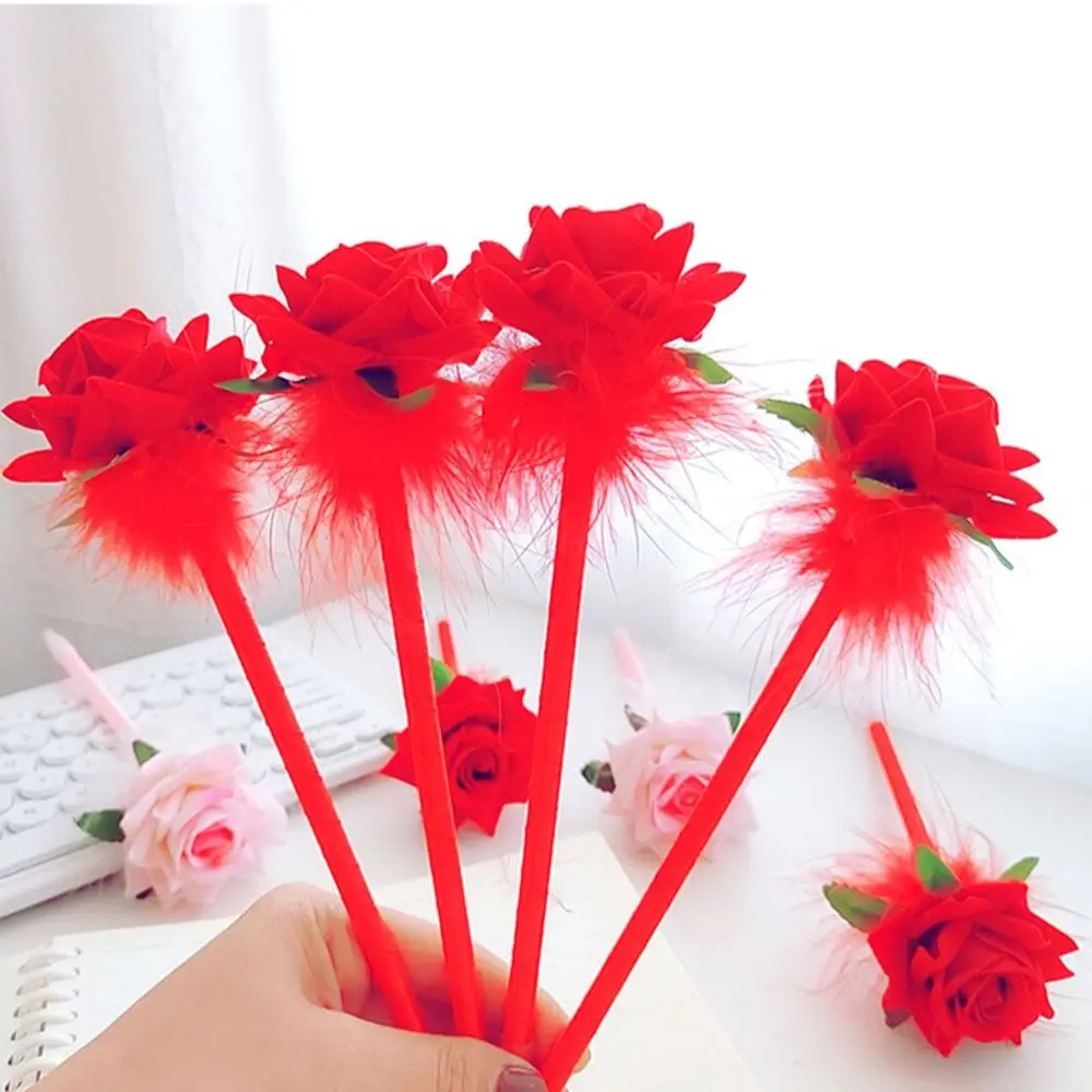 Cute Kawaii Rose Flower Ballpoint Pen Office School Supplies Stationery Creative Sweet Pretty Lovely Pen