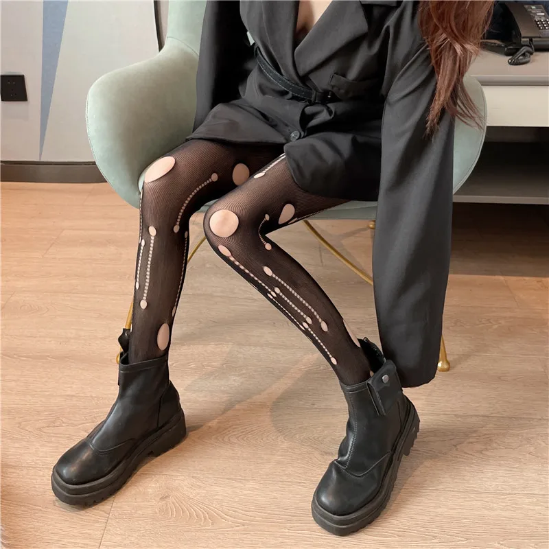 NEWJOINFUN Plus Size Hollow Out Fishnets Black Lace High Waist Stockings Garter Belt Sexy Hot Over Knee Pantyhose for Women XXXL