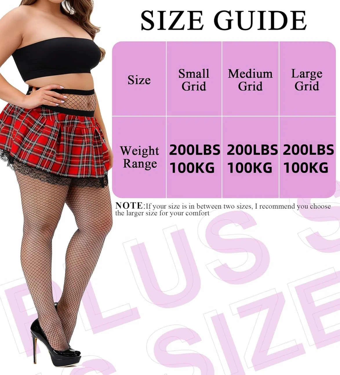 NEWJOINFUN Plus Size Hollow Out Fishnets Black Lace High Waist Stockings Garter Belt Sexy Hot Over Knee Pantyhose for Women XXXL