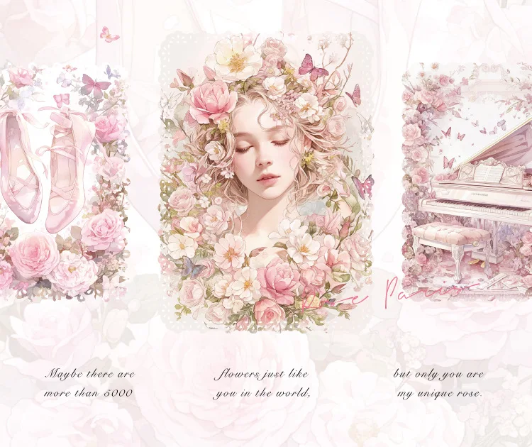 10pcs/lot Memo Pads Material Paper French Romance Junk Journal Scrapbooking Cards Retro Background Decoration Paper