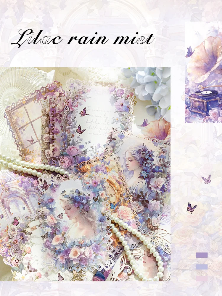 10pcs/lot Memo Pads Material Paper French Romance Junk Journal Scrapbooking Cards Retro Background Decoration Paper