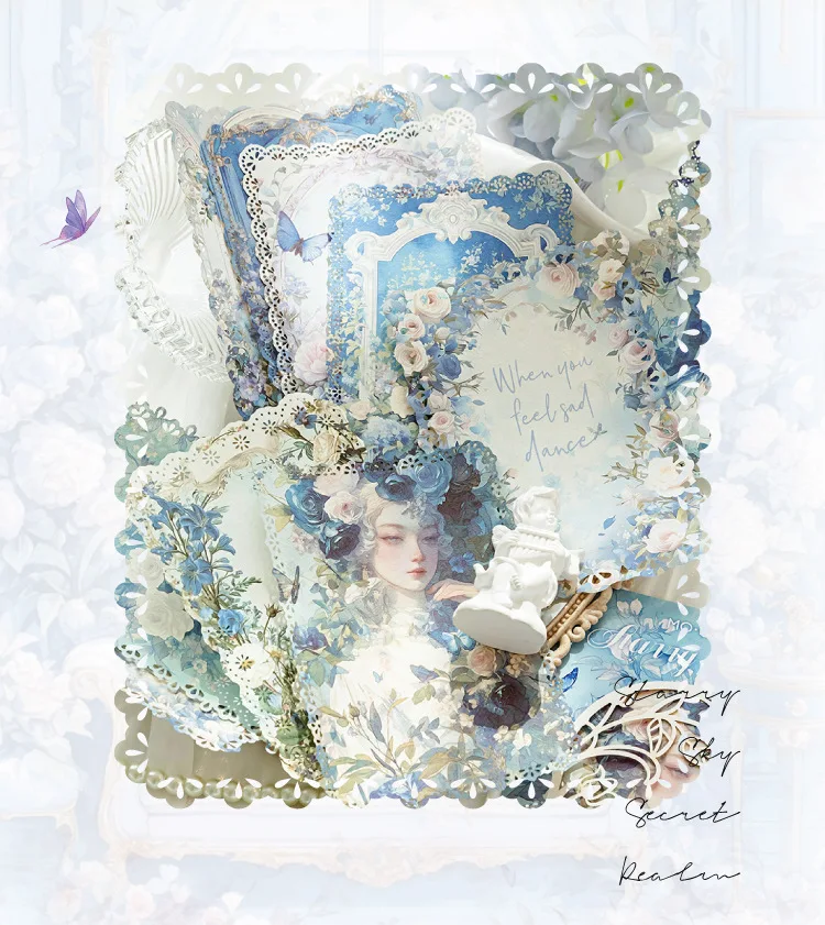 10pcs/lot Memo Pads Material Paper French Romance Junk Journal Scrapbooking Cards Retro Background Decoration Paper
