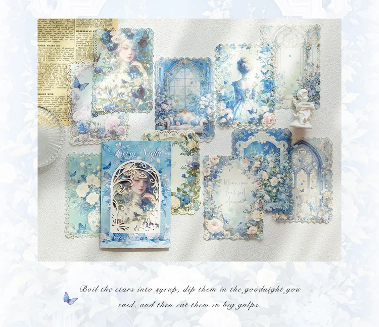 10pcs/lot Memo Pads Material Paper French Romance Junk Journal Scrapbooking Cards Retro Background Decoration Paper