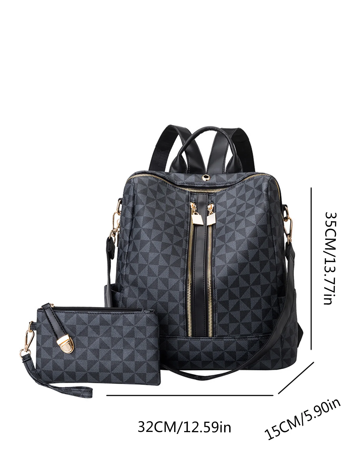 2pcs Backpack And Handbag Set, For Women, Waterproof Double Shoulder Crossbody Bag, Women's Travel Send Co