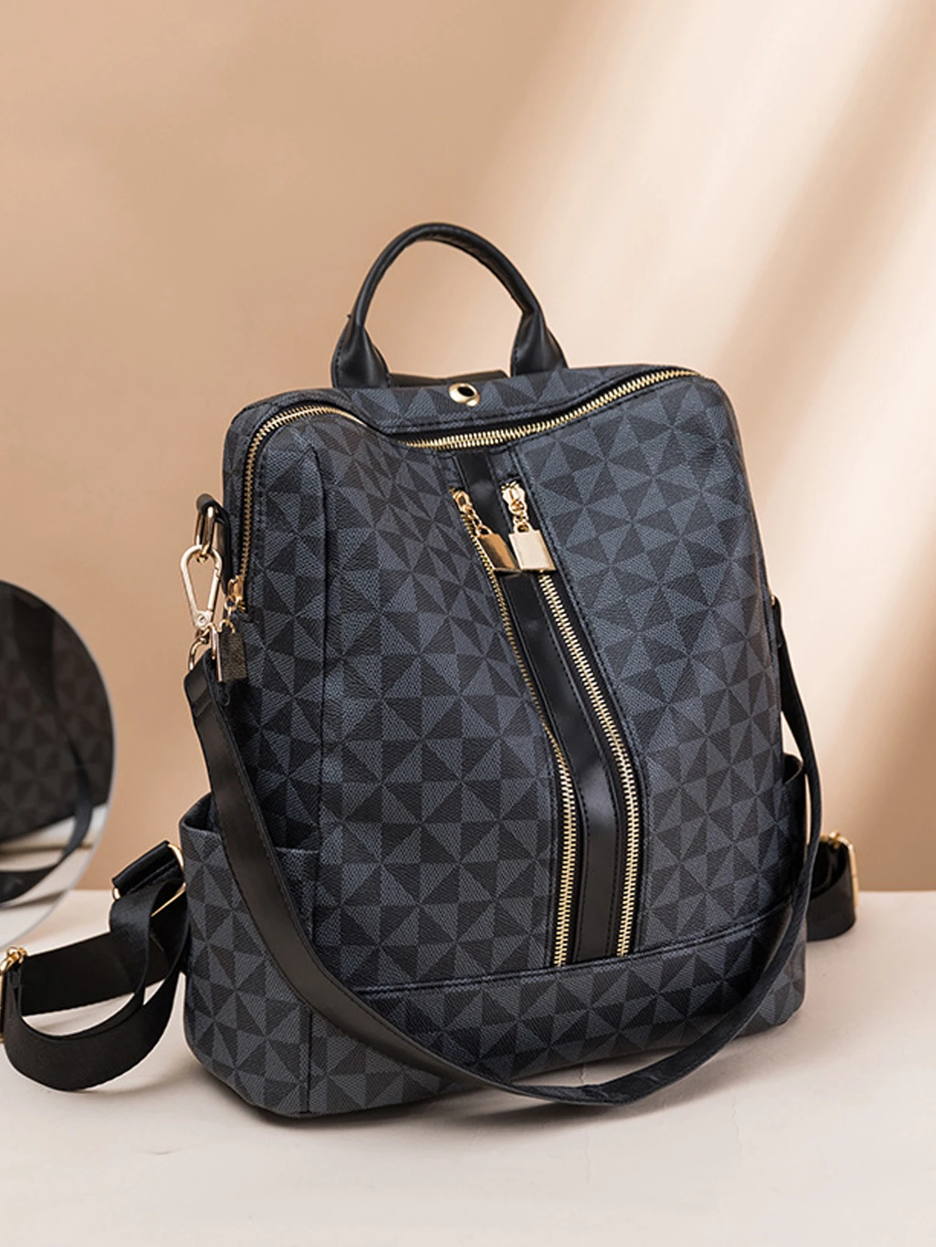 2pcs Backpack And Handbag Set, For Women, Waterproof Double Shoulder Crossbody Bag, Women's Travel Send Co