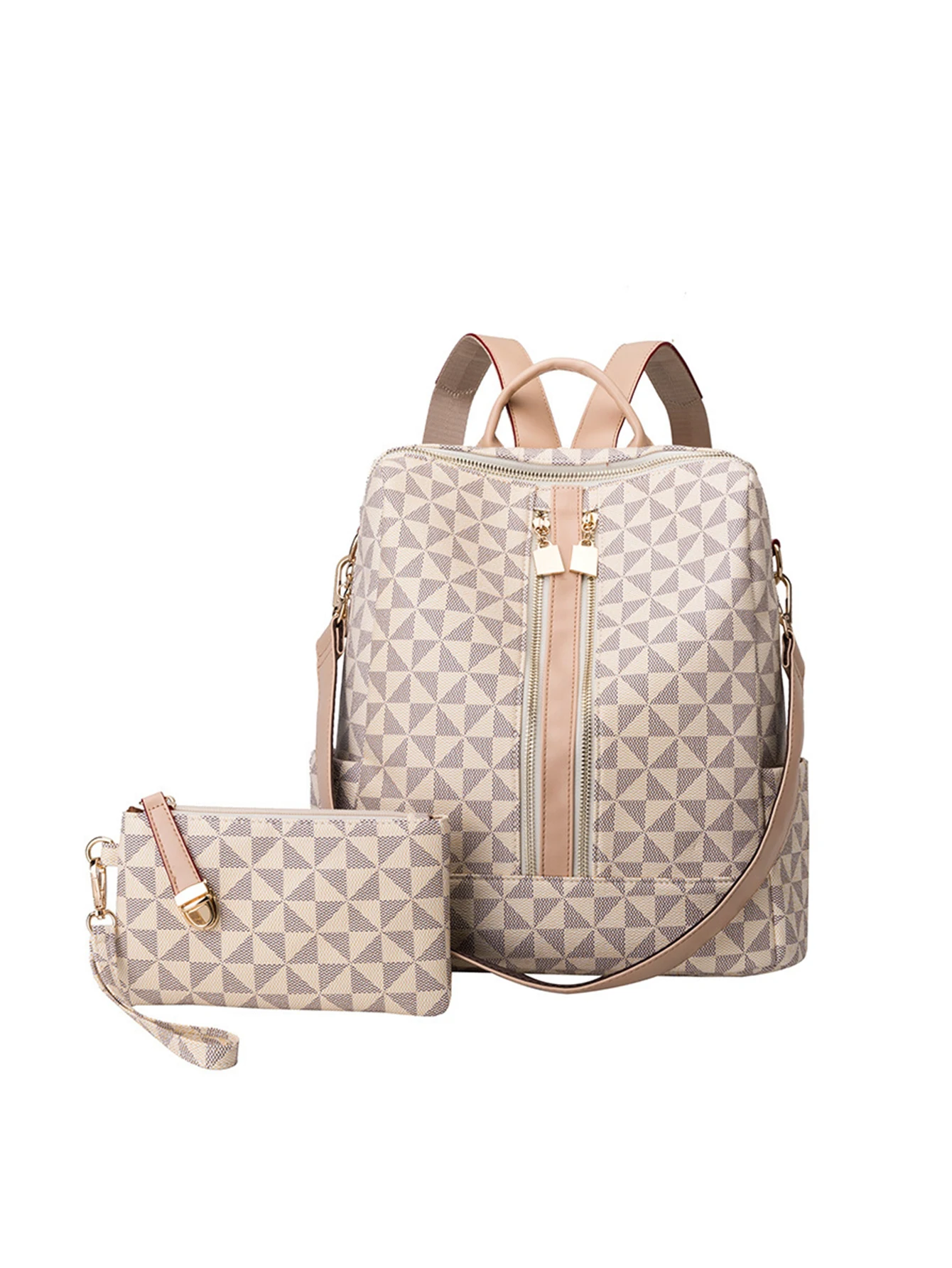 2pcs Backpack And Handbag Set, For Women, Waterproof Double Shoulder Crossbody Bag, Women's Travel Send Co