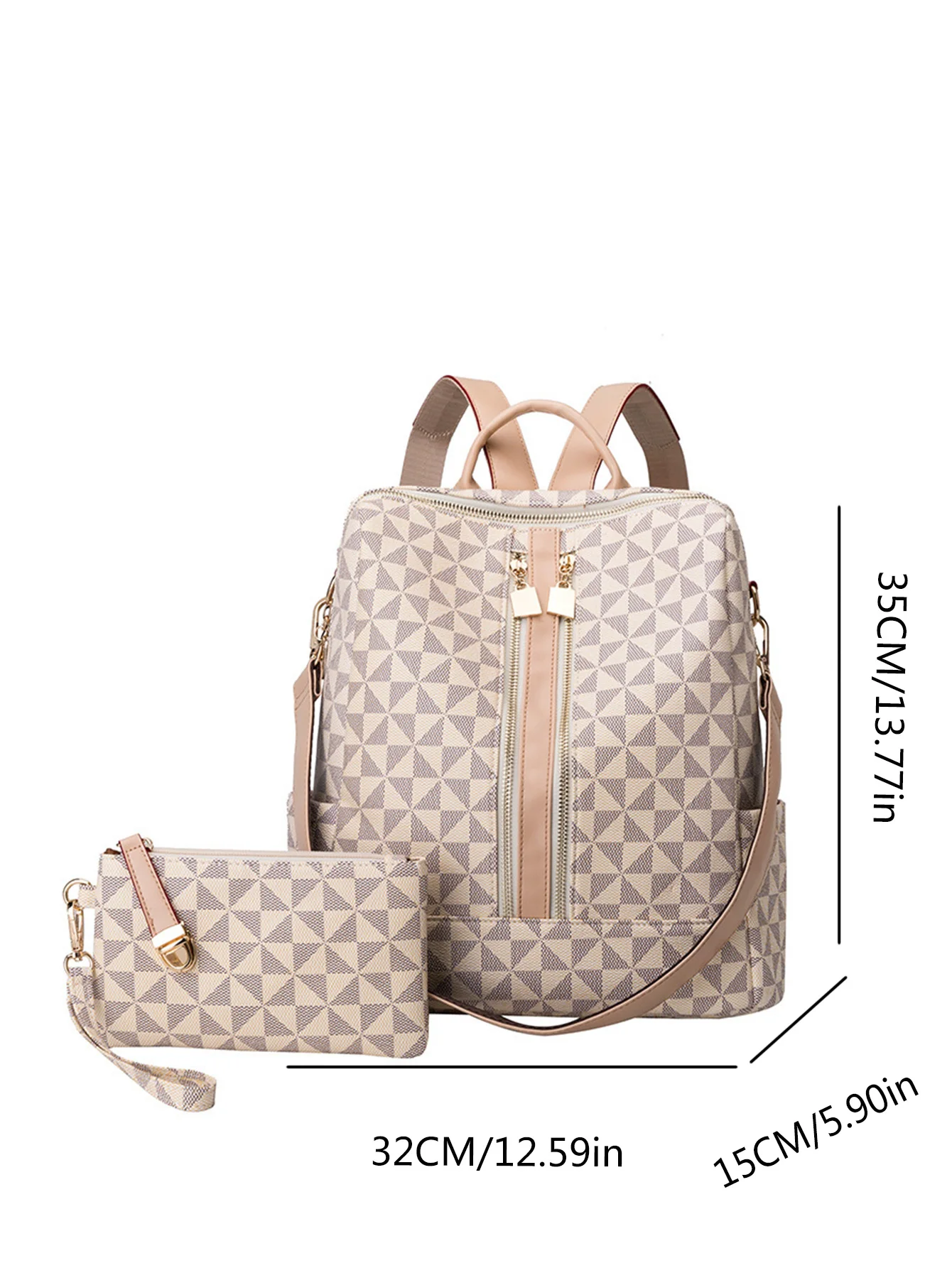 2pcs Backpack And Handbag Set, For Women, Waterproof Double Shoulder Crossbody Bag, Women's Travel Send Co