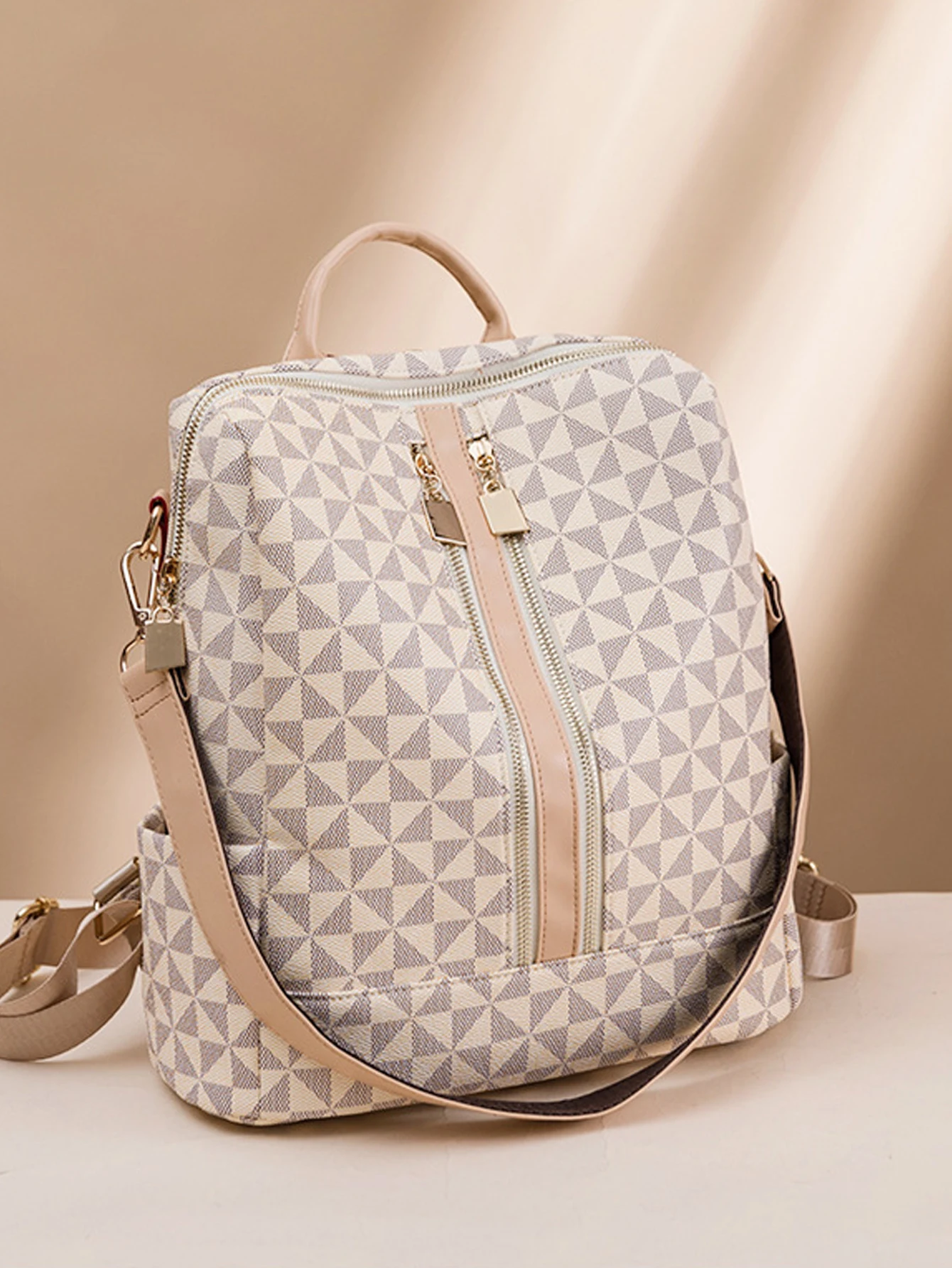 2pcs Backpack And Handbag Set, For Women, Waterproof Double Shoulder Crossbody Bag, Women's Travel Send Co