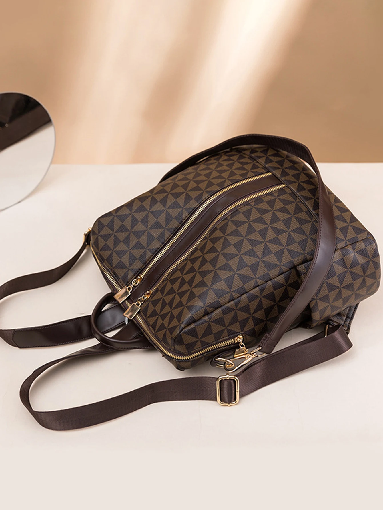 2pcs Backpack And Handbag Set, For Women, Waterproof Double Shoulder Crossbody Bag, Women's Travel Send Co