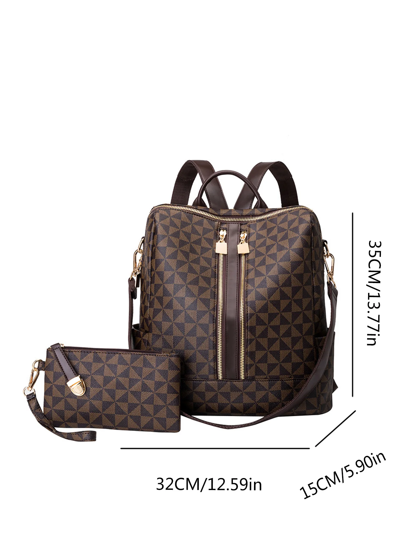 2pcs Backpack And Handbag Set, For Women, Waterproof Double Shoulder Crossbody Bag, Women's Travel Send Co