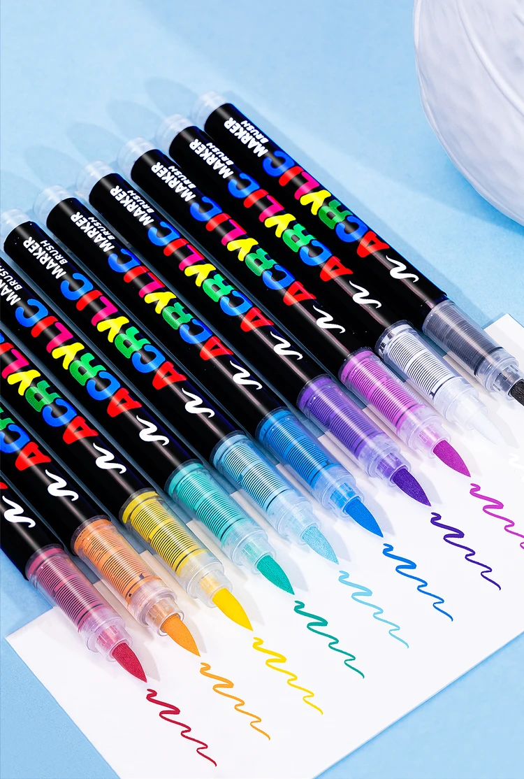 3Pcs White Marker Paint Pens set Permanent Brush Pen for Art projects, Drawing, Rock Painting, Stone Ceramic Glass Wood Plastic