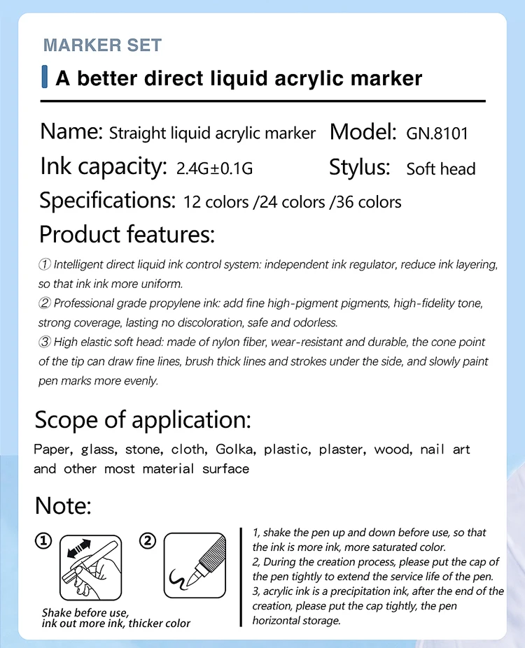 3Pcs White Marker Paint Pens set Permanent Brush Pen for Art projects, Drawing, Rock Painting, Stone Ceramic Glass Wood Plastic