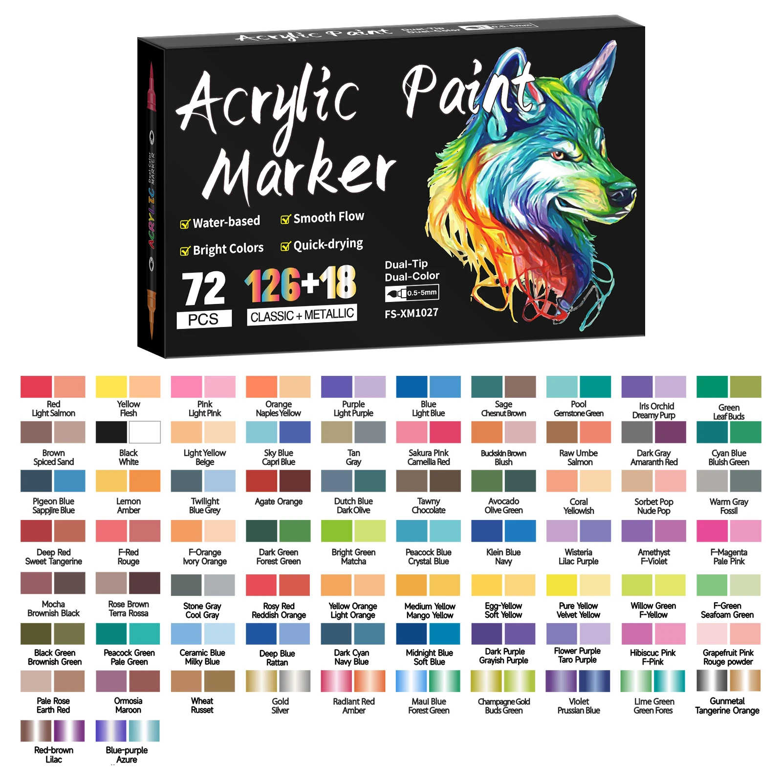 24-240 Colors Art Markers Set, Dual Color Dual Tip Acrylic Paint Pens Markers Drawing Markers for DIY Crafts Making