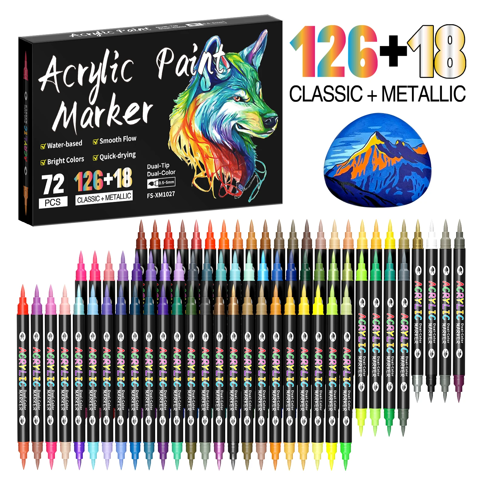 24-240 Colors Art Markers Set, Dual Color Dual Tip Acrylic Paint Pens Markers Drawing Markers for DIY Crafts Making