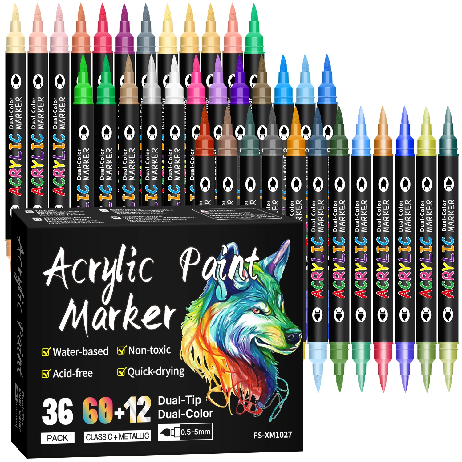 24-240 Colors Art Markers Set, Dual Color Dual Tip Acrylic Paint Pens Markers Drawing Markers for DIY Crafts Making