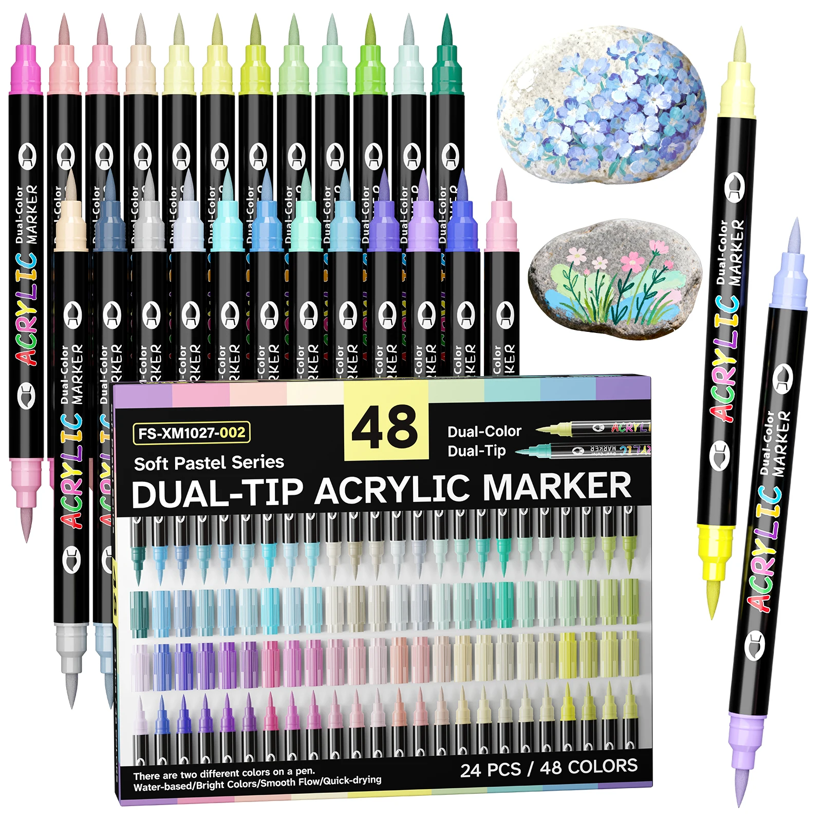24-240 Colors Art Markers Set, Dual Color Dual Tip Acrylic Paint Pens Markers Drawing Markers for DIY Crafts Making